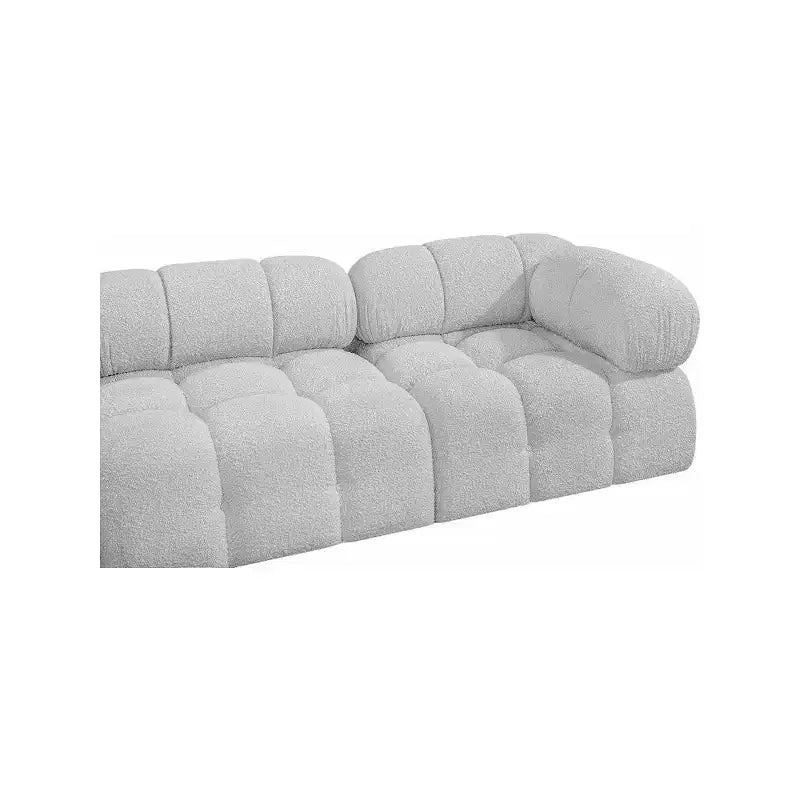 Canapé modulaire en tissu bouclé gris, modulable pour le salon