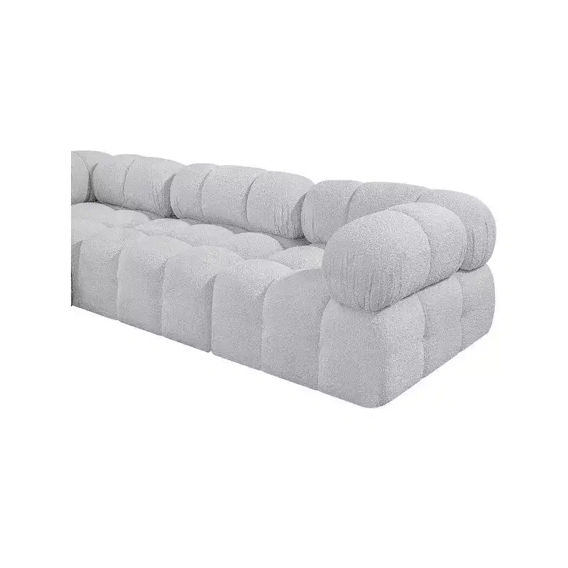 Canapé modulaire en tissu bouclé gris, modulable pour le salon