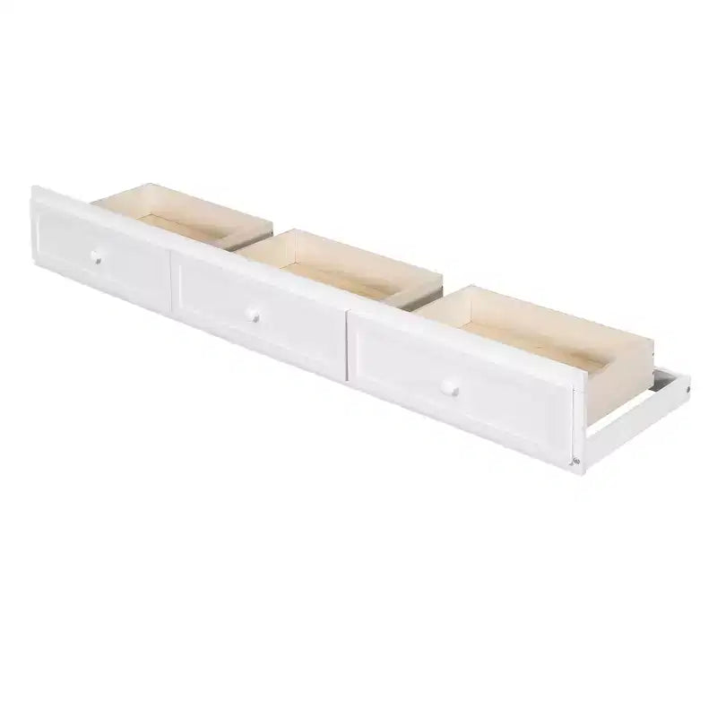 Lit superposé double sur toute la longueur avec tiroirs et escalier de rangement, cadre de lit superposé détachable en bois massif convertible
