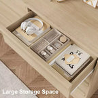 Commode à 8 tiroirs pour chambre à coucher, commode en chêne naturel de 137 cm de large, organisateur en bois pour salon, chambre d'enfant, entrée