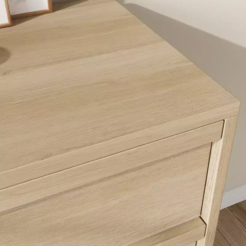 Commode à 8 tiroirs pour chambre à coucher, commode en chêne naturel de 137 cm de large, organisateur en bois pour salon, chambre d'enfant, entrée