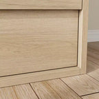 Commode à 8 tiroirs pour chambre à coucher, commode en chêne naturel de 137 cm de large, organisateur en bois pour salon, chambre d'enfant, entrée