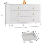 Commode haute cannelée, armoire de rangement en bois à 5 tiroirs pour chambre et salon