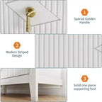 Commode haute cannelée, armoire de rangement en bois à 5 tiroirs pour chambre et salon