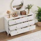 Commode haute cannelée, armoire de rangement en bois à 5 tiroirs pour chambre et salon