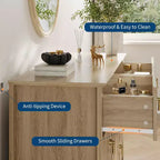 Commode haute cannelée, armoire de rangement en bois à 5 tiroirs pour chambre et salon