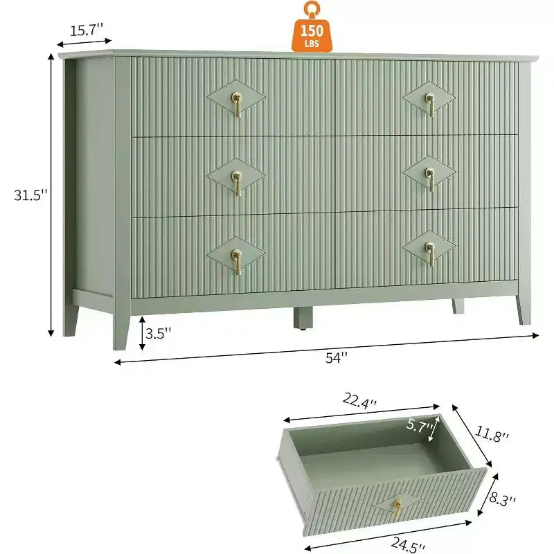 Commode haute cannelée, armoire de rangement en bois à 5 tiroirs pour chambre et salon