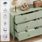 Commode haute cannelée, armoire de rangement en bois à 5 tiroirs pour chambre et salon