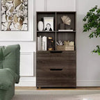 Étagère 4 cubes avec 2 tiroirs pour salon, bureau, espace de travail - Blanc/Noir/Gris/Naturel