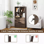 Étagère 4 cubes avec 2 tiroirs pour salon, bureau, espace de travail - Blanc/Noir/Gris/Naturel
