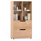 Étagère 4 cubes avec 2 tiroirs pour salon, bureau, espace de travail - Blanc/Noir/Gris/Naturel