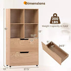 Étagère 4 cubes avec 2 tiroirs pour salon, bureau, espace de travail - Blanc/Noir/Gris/Naturel
