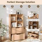 Étagère 4 cubes avec 2 tiroirs pour salon, bureau, espace de travail - Blanc/Noir/Gris/Naturel