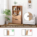 Étagère 4 cubes avec 2 tiroirs pour salon, bureau, espace de travail - Blanc/Noir/Gris/Naturel