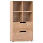Étagère 4 cubes avec 2 tiroirs pour salon, bureau, espace de travail - Blanc/Noir/Gris/Naturel