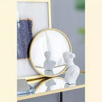 Miroir mural rond convexe avec cadre en fer, doré - Salon Chambre Coiffeuse Entrée