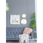 Miroir mural rond convexe avec cadre en fer, doré - Salon Chambre Coiffeuse Entrée