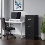 Meuble de classement à 3 tiroirs avec serrure, classeur vertical de bureau pour documents format lettre/légal, organisateur de rangement, noir