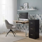 Meuble de classement à 3 tiroirs avec serrure, classeur vertical de bureau pour documents format lettre/légal, organisateur de rangement, noir