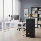 Meuble de classement à 3 tiroirs avec serrure, classeur vertical de bureau pour documents format lettre/légal, organisateur de rangement, noir