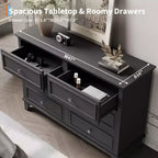 Commode à tiroirs, meuble de rangement en bois avec poignées métalliques, design moderne pour chambre, salon, entrée