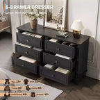Commode à tiroirs, meuble de rangement en bois avec poignées métalliques, design moderne pour chambre, salon, entrée