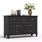Commode à tiroirs, meuble de rangement en bois avec poignées métalliques, design moderne pour chambre, salon, entrée