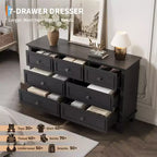 Commode à tiroirs, meuble de rangement en bois avec poignées métalliques, design moderne pour chambre, salon, entrée