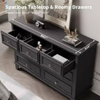 Commode à tiroirs, meuble de rangement en bois avec poignées métalliques, design moderne pour chambre, salon, entrée