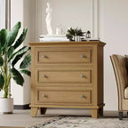 Commode à tiroirs, meuble de rangement en bois avec poignées métalliques, design moderne pour chambre, salon, entrée