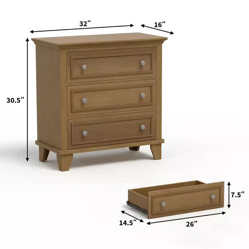 Commode à tiroirs, meuble de rangement en bois avec poignées métalliques, design moderne pour chambre, salon, entrée