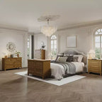 Commode à tiroirs, meuble de rangement en bois avec poignées métalliques, design moderne pour chambre, salon, entrée