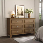 Commode à tiroirs, meuble de rangement en bois avec poignées métalliques, design moderne pour chambre, salon, entrée