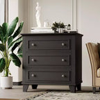 Commode à tiroirs, meuble de rangement en bois avec poignées métalliques, design moderne pour chambre, salon, entrée
