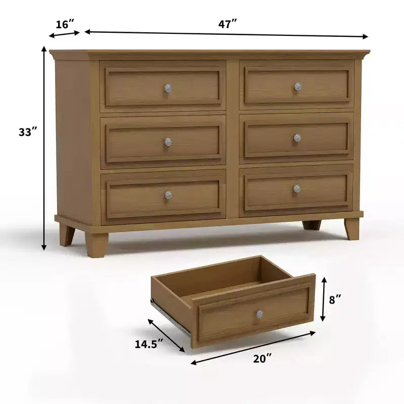 Commode à tiroirs, meuble de rangement en bois avec poignées métalliques, design moderne pour chambre, salon, entrée
