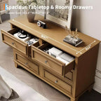 Commode à tiroirs, meuble de rangement en bois avec poignées métalliques, design moderne pour chambre, salon, entrée