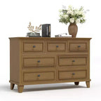 Commode à tiroirs, meuble de rangement en bois avec poignées métalliques, design moderne pour chambre, salon, entrée