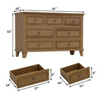 Commode à tiroirs, meuble de rangement en bois avec poignées métalliques, design moderne pour chambre, salon, entrée