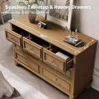 Commode à tiroirs, meuble de rangement en bois avec poignées métalliques, design moderne pour chambre, salon, entrée