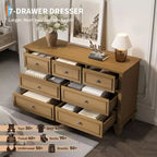 Commode à tiroirs, meuble de rangement en bois avec poignées métalliques, design moderne pour chambre, salon, entrée