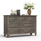 Commode à tiroirs, meuble de rangement en bois avec poignées métalliques, design moderne pour chambre, salon, entrée