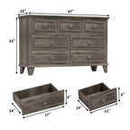 Commode à tiroirs, meuble de rangement en bois avec poignées métalliques, design moderne pour chambre, salon, entrée