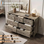Commode à tiroirs, meuble de rangement en bois avec poignées métalliques, design moderne pour chambre, salon, entrée