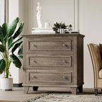 Commode à tiroirs, meuble de rangement en bois avec poignées métalliques, design moderne pour chambre, salon, entrée