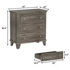 Commode à tiroirs, meuble de rangement en bois avec poignées métalliques, design moderne pour chambre, salon, entrée