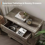 Commode à tiroirs, meuble de rangement en bois avec poignées métalliques, design moderne pour chambre, salon, entrée