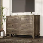 Commode à tiroirs, meuble de rangement en bois avec poignées métalliques, design moderne pour chambre, salon, entrée