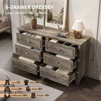 Commode à tiroirs, meuble de rangement en bois avec poignées métalliques, design moderne pour chambre, salon, entrée