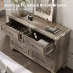 Commode à tiroirs, meuble de rangement en bois avec poignées métalliques, design moderne pour chambre, salon, entrée