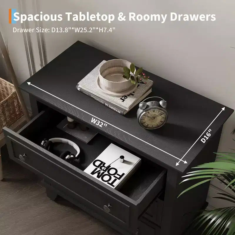 Commode à tiroirs, meuble de rangement en bois avec poignées métalliques, design moderne pour chambre, salon, entrée